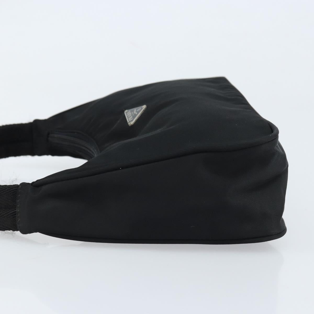 PRADA Hand pouch Hand Bag Nylon Black Silver Auth fm5139V