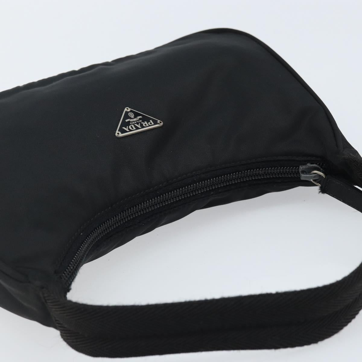 PRADA Hand pouch Hand Bag Nylon Black Silver Auth fm5139V