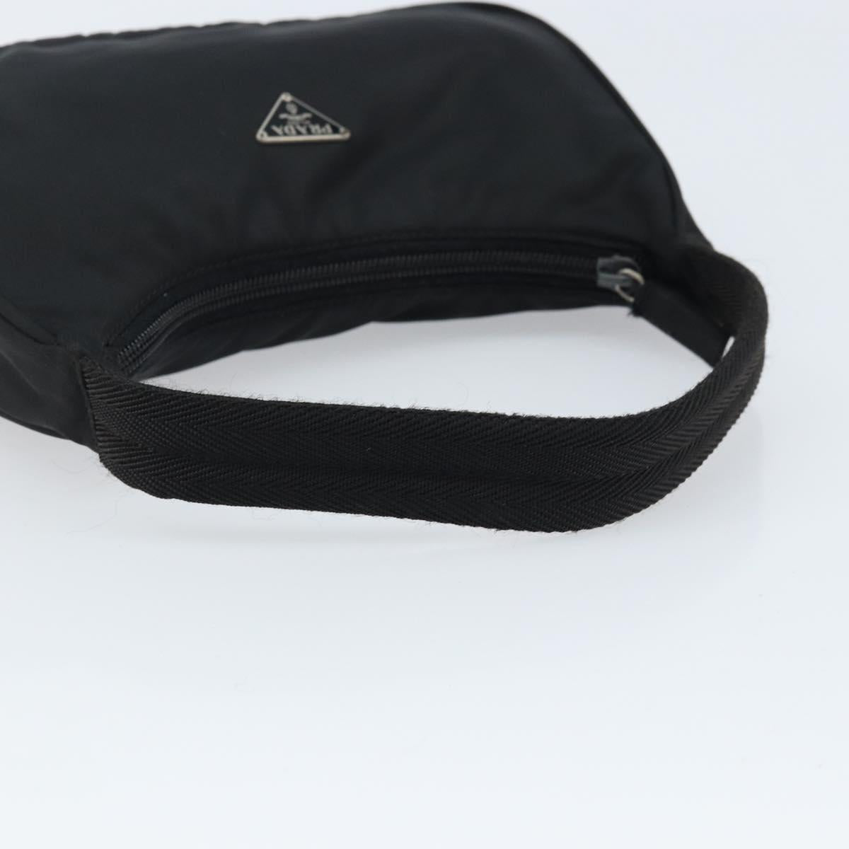 PRADA Hand pouch Hand Bag Nylon Black Silver Auth fm5139V