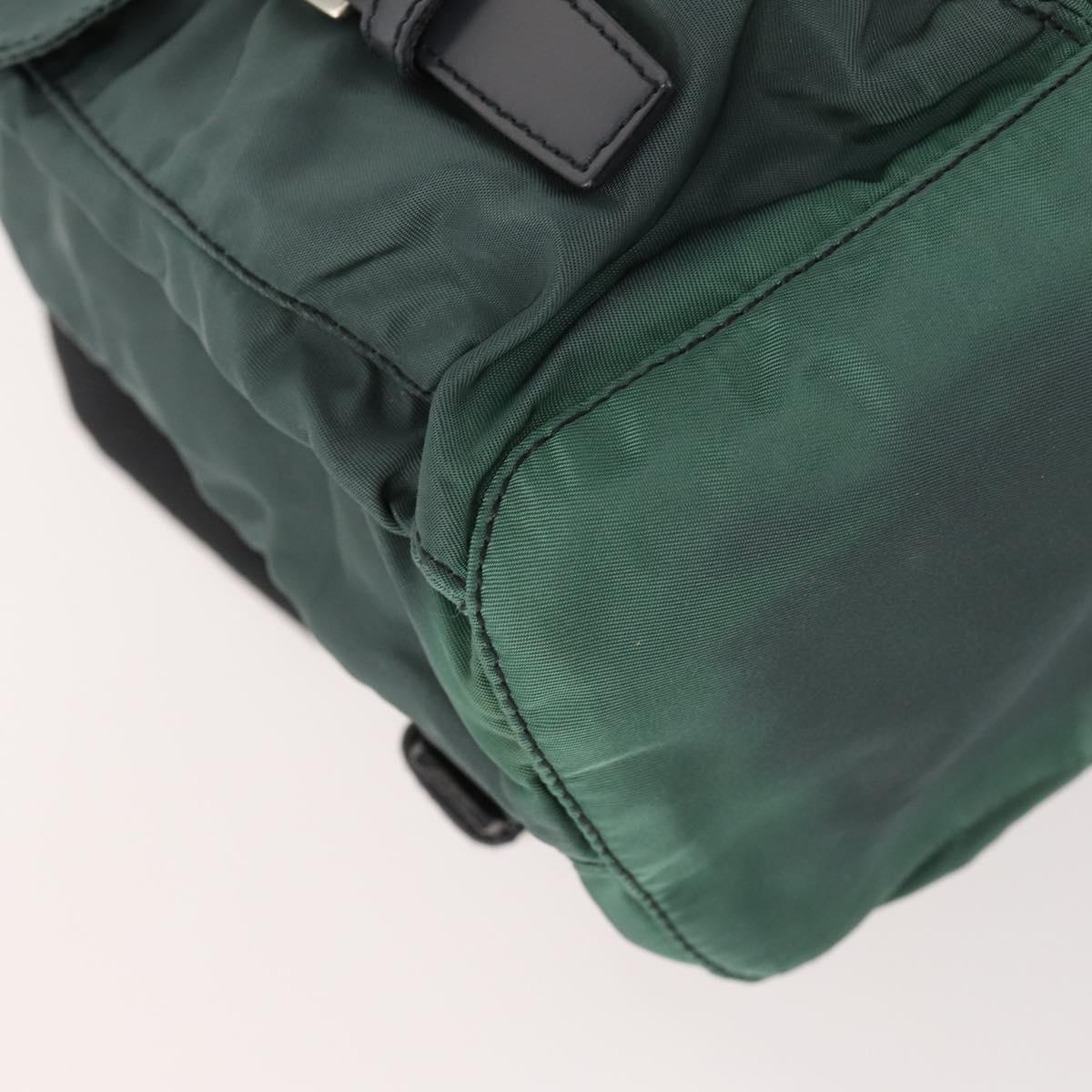 PRADA Backpack Nylon Green Silver Auth fm5140