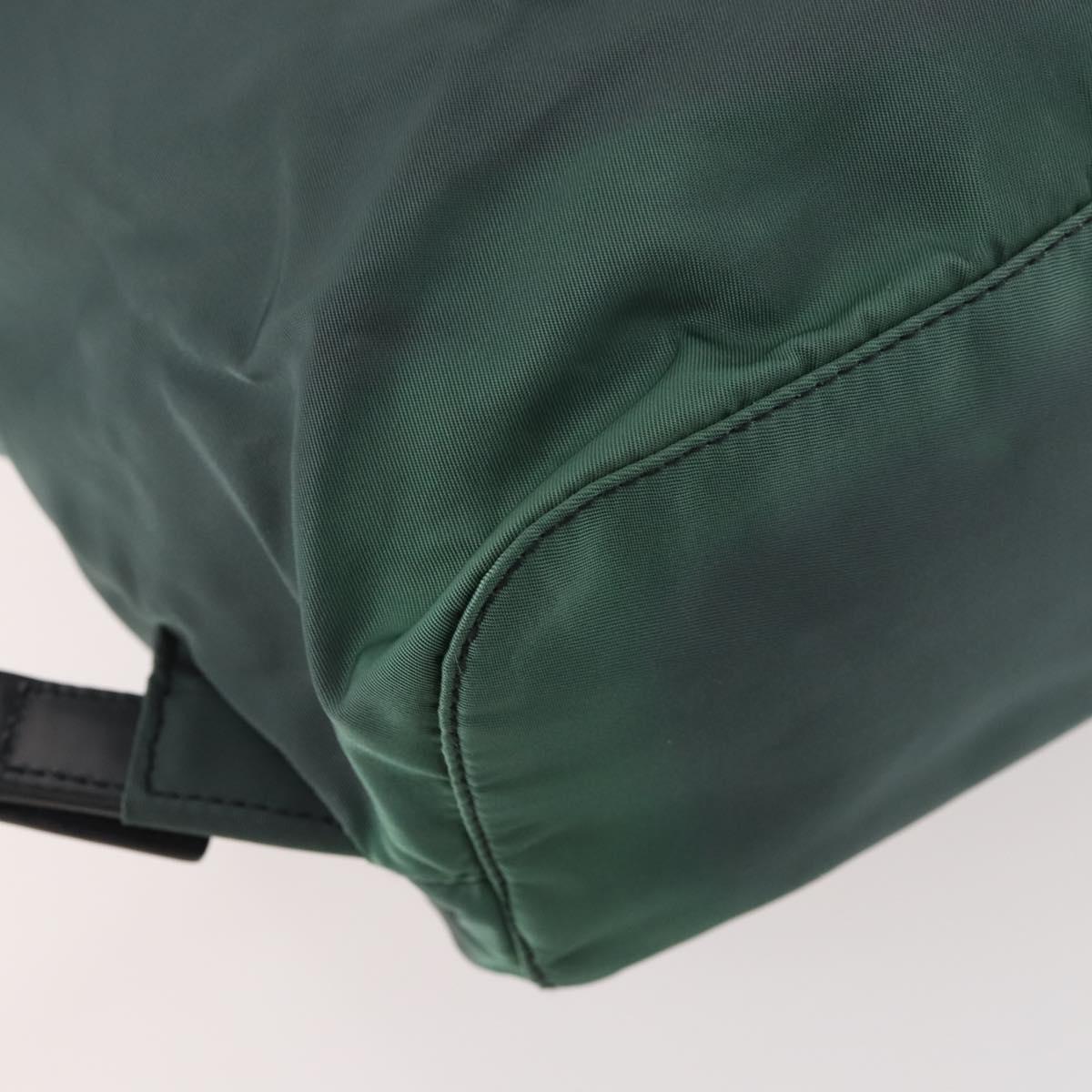 PRADA Backpack Nylon Green Silver Auth fm5140