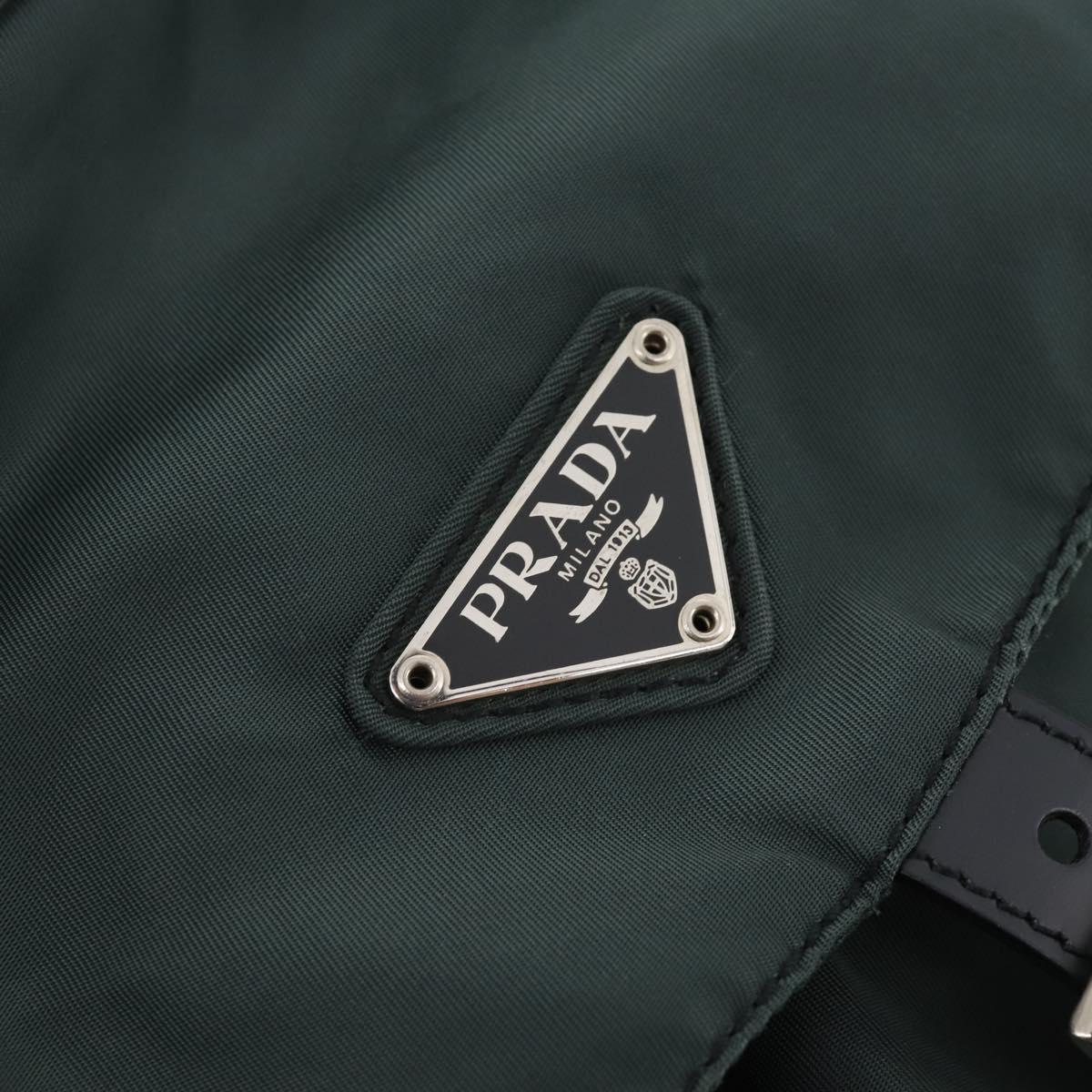 PRADA Backpack Nylon Green Silver Auth fm5140