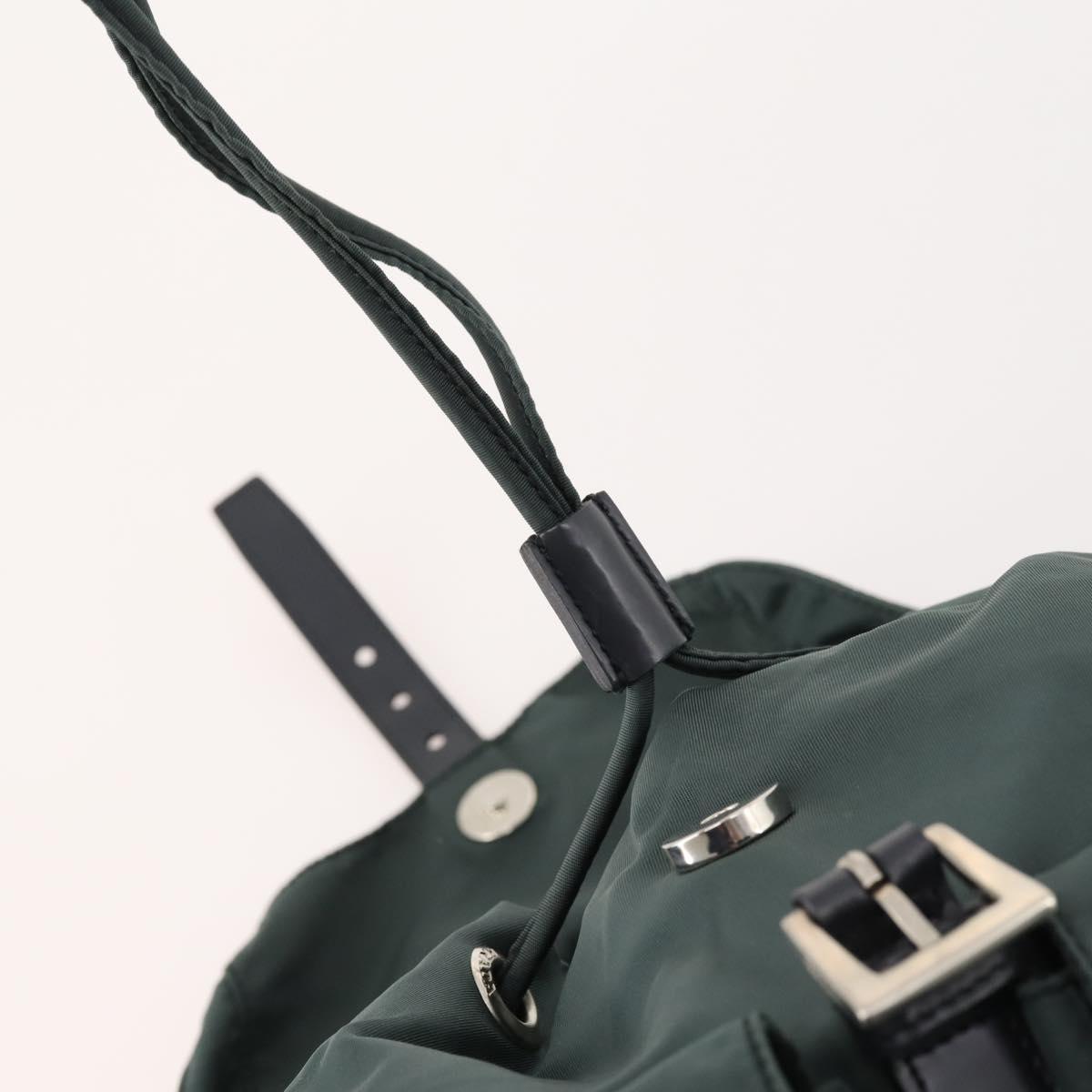 PRADA Backpack Nylon Green Silver Auth fm5140