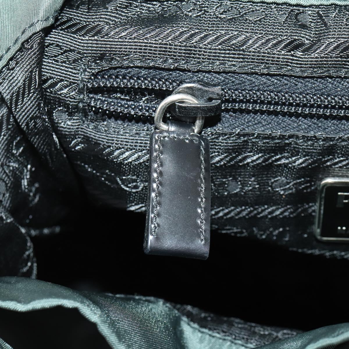 PRADA Backpack Nylon Green Silver Auth fm5140