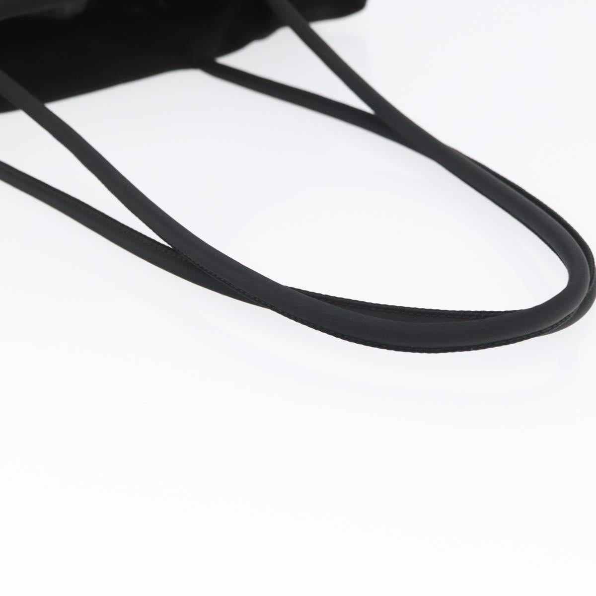 PRADA Tote Bag Nylon Black Silver Auth fm5142