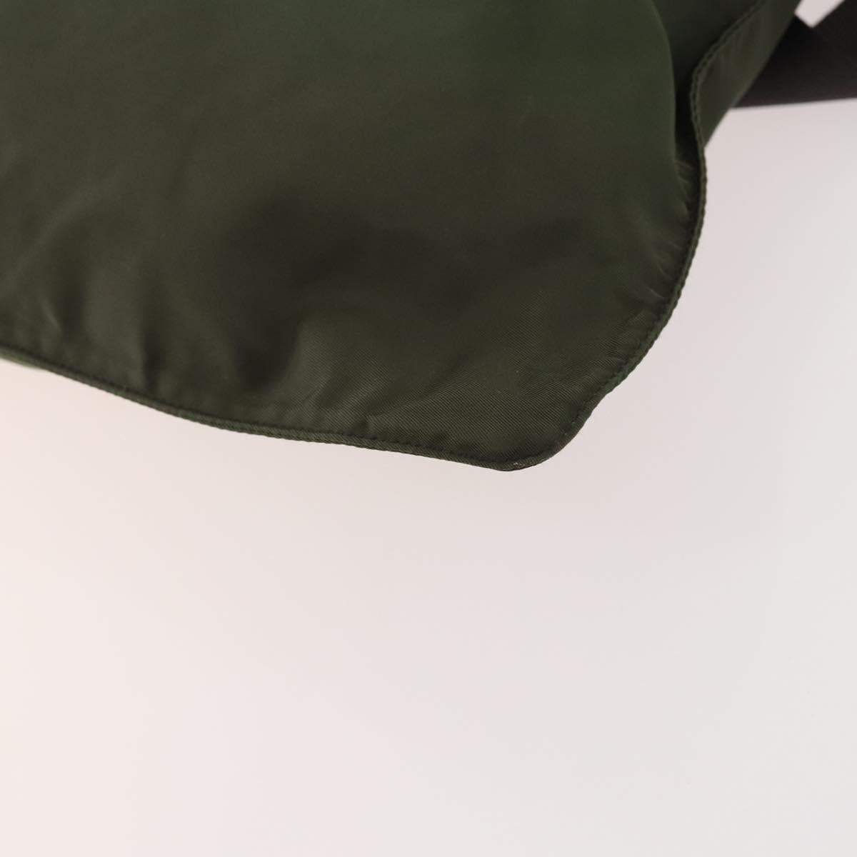 PRADA Shoulder Bag Nylon Green Silver Auth fm5146