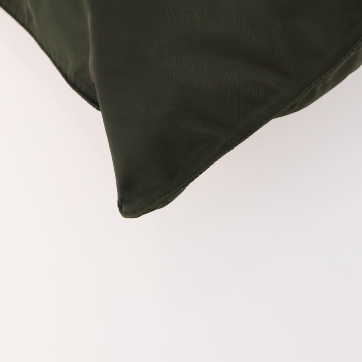PRADA Shoulder Bag Nylon Green Silver Auth fm5146