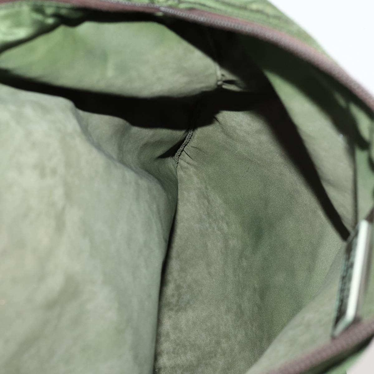 PRADA Shoulder Bag Nylon Green Silver Auth fm5146