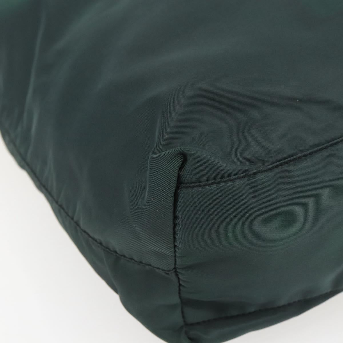 PRADA Tote Bag Nylon Green Silver Auth fm5147