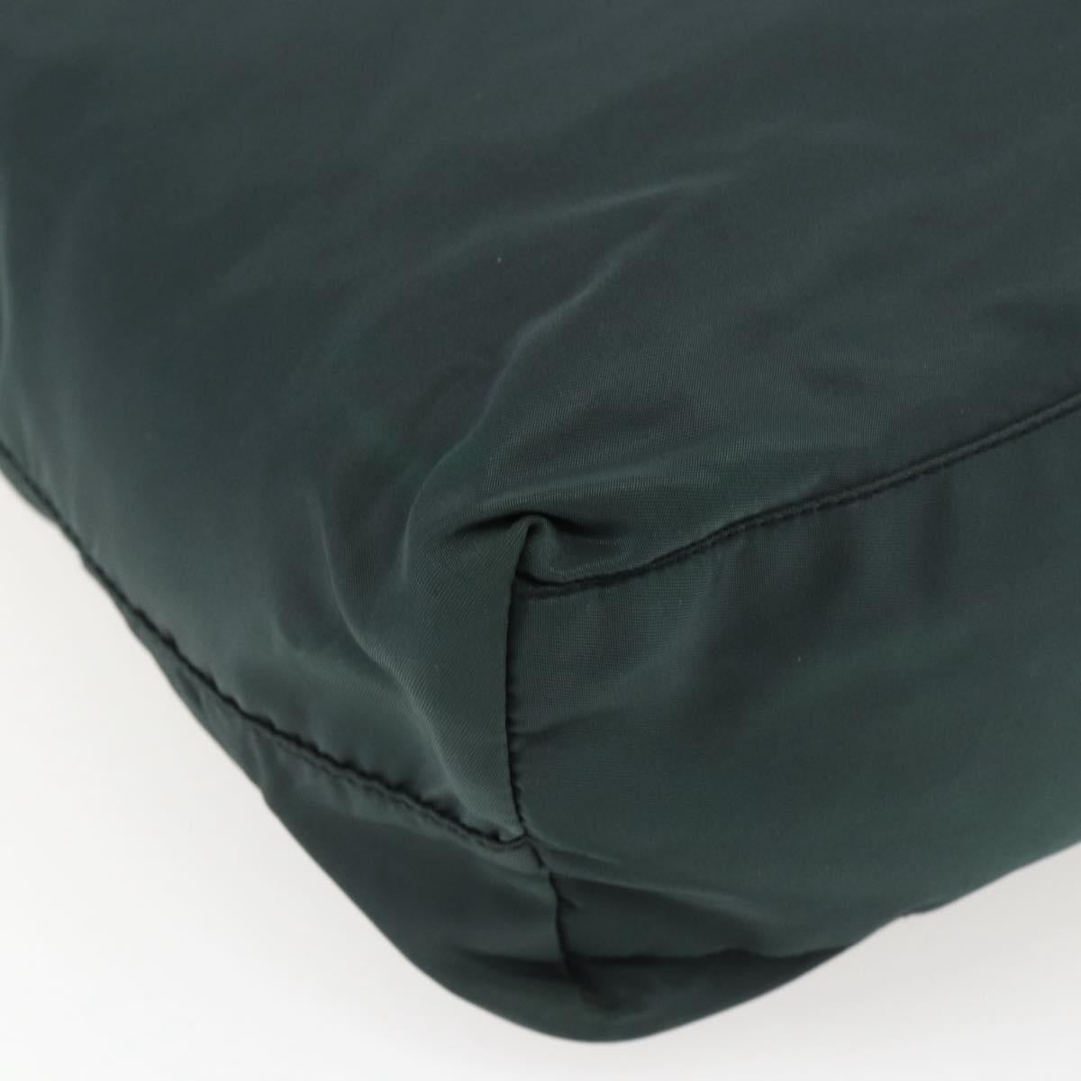 PRADA Tote Bag Nylon Green Silver Auth fm5147
