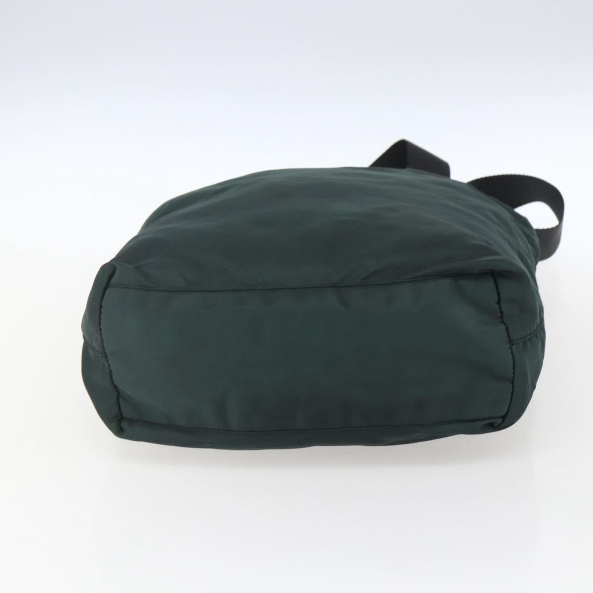 PRADA Tote Bag Nylon Green Silver Auth fm5147