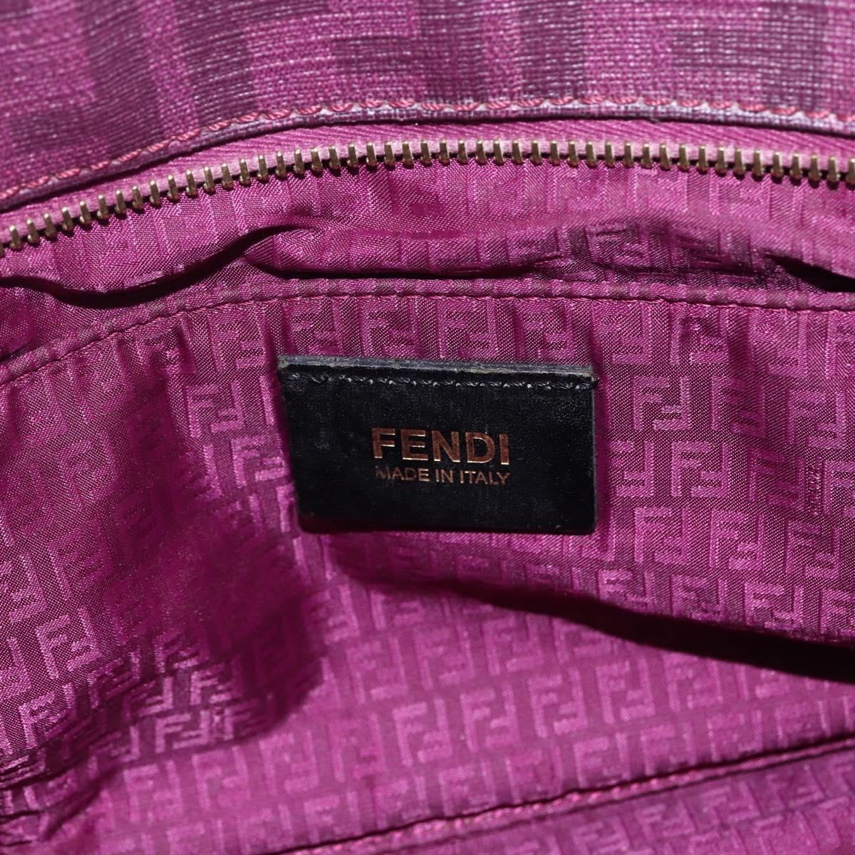FENDI Zucca Canvas Hand Bag PVC Purple gold Auth fm5149