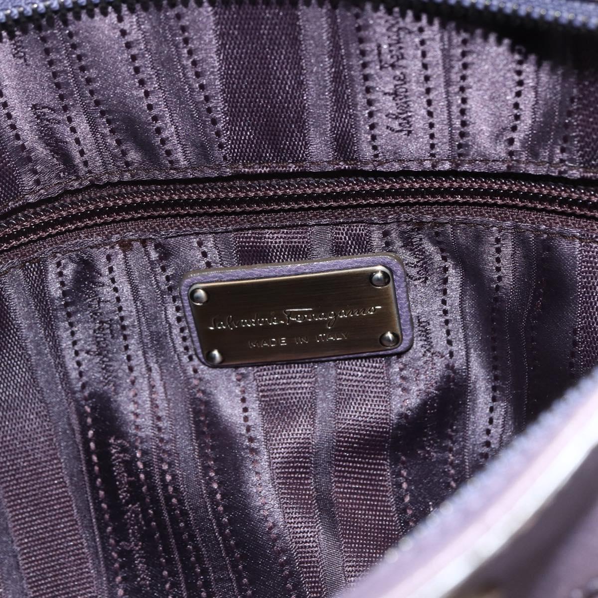 Salvatore Ferragamo Gancini Tote Bag Leather Purple Auth fm5151