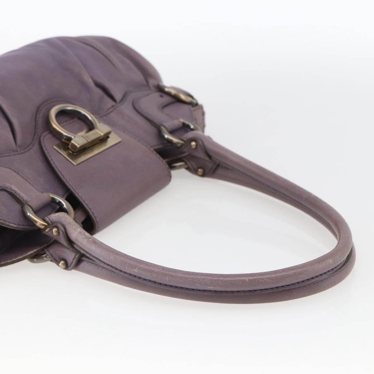Salvatore Ferragamo Gancini Tote Bag Leather Purple Auth fm5151