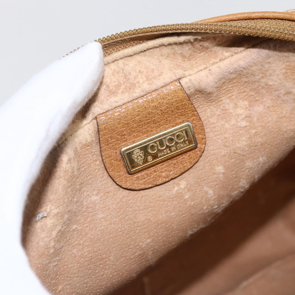 GUCCI Micro GG Supreme Clutch Bag PVC Beige Gold 014 58 0097 Auth fm5160