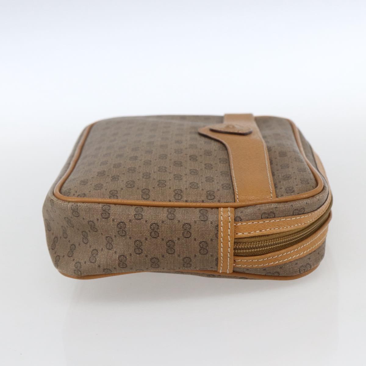 GUCCI Micro GG Supreme Clutch Bag PVC Beige Gold 014 58 0097 Auth fm5160