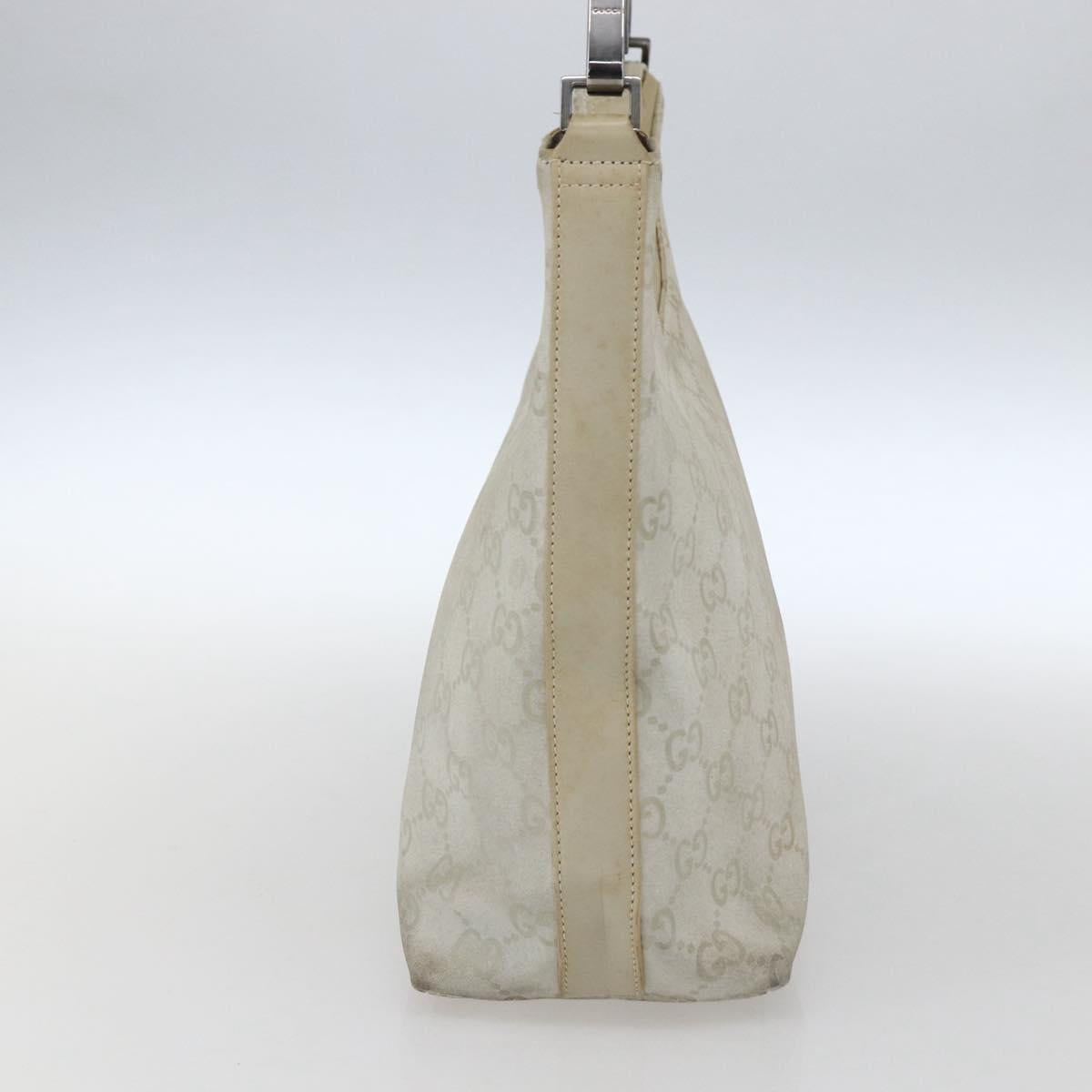 GUCCI GG Canvas Guccissima Bag Suede Light Beige Silver 000 0602 Auth fm5161