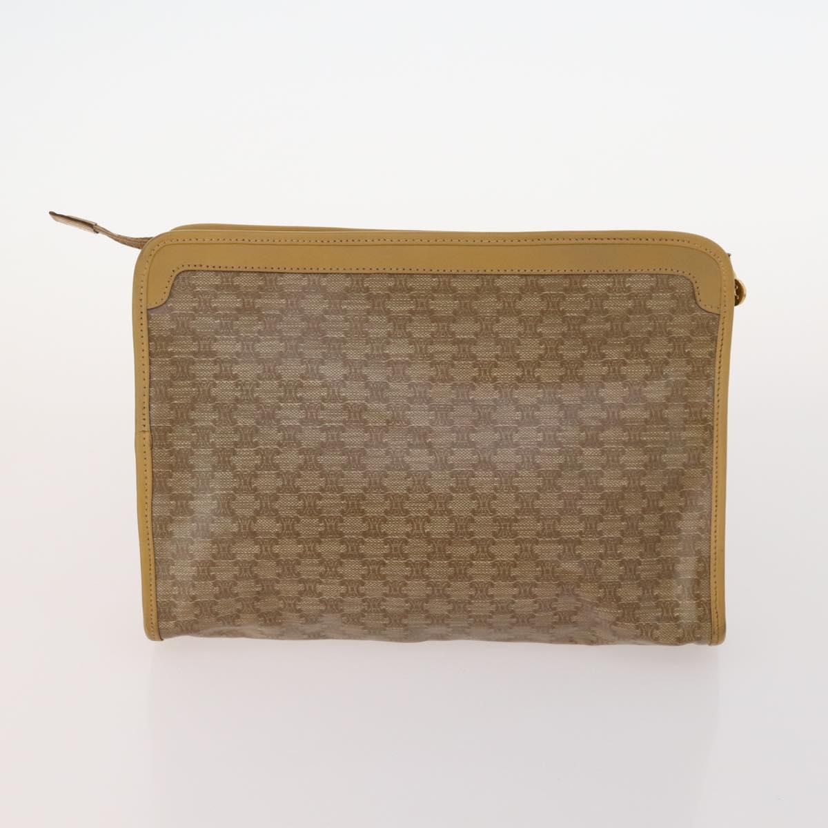 CELINE Macadam Canvas Bag PVC Leather 3 Set Brown Beige Auth fm5164