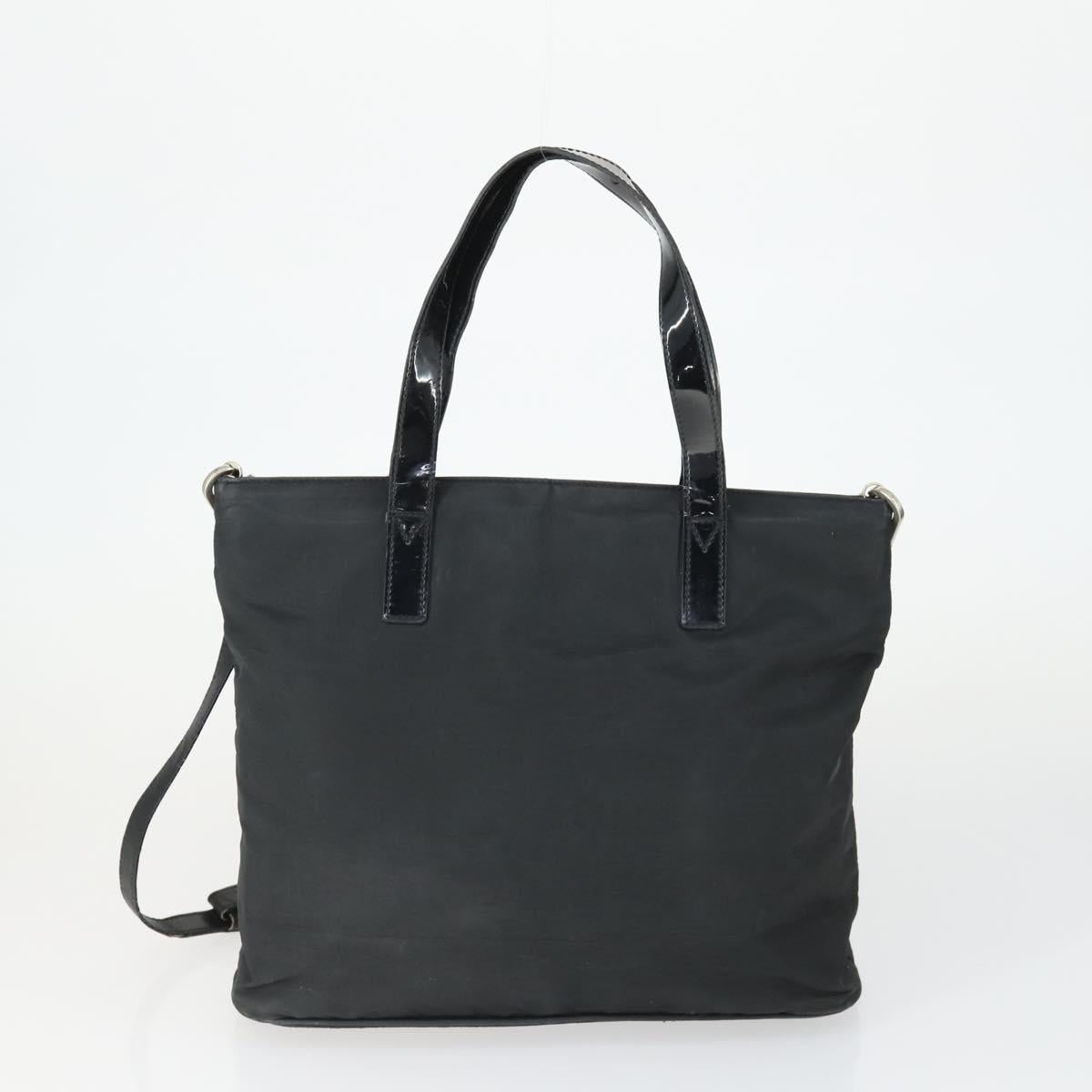 FENDI Zucchino Zucca Bag Nylon Leather PVC Canvas 2 Set Black Brown Auth fm5169