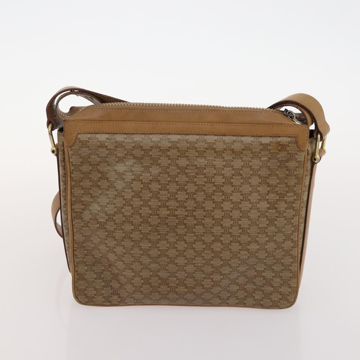 CELINE Macadam Canvas Bag PVC Leather 3 Set Brown Beige Navy Auth fm5170