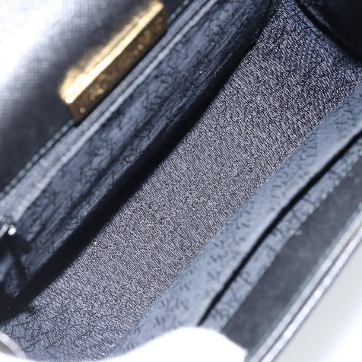 SAINT LAURENT Shoulder Bag Leather Black Gold Auth fm5171