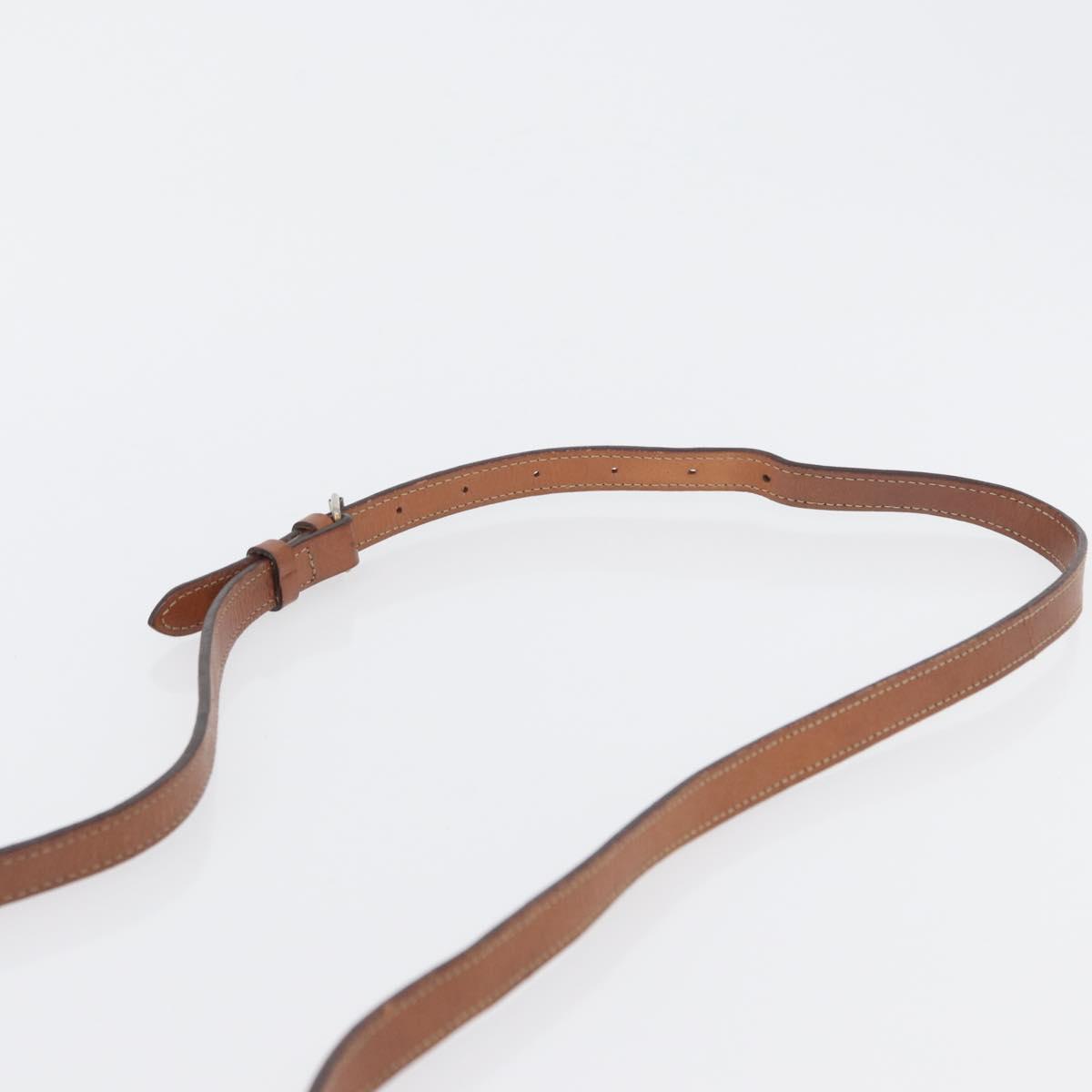 CELINE Macadam Canvas Shoulder Bag PVC Leather Brown Gold Auth fm5173