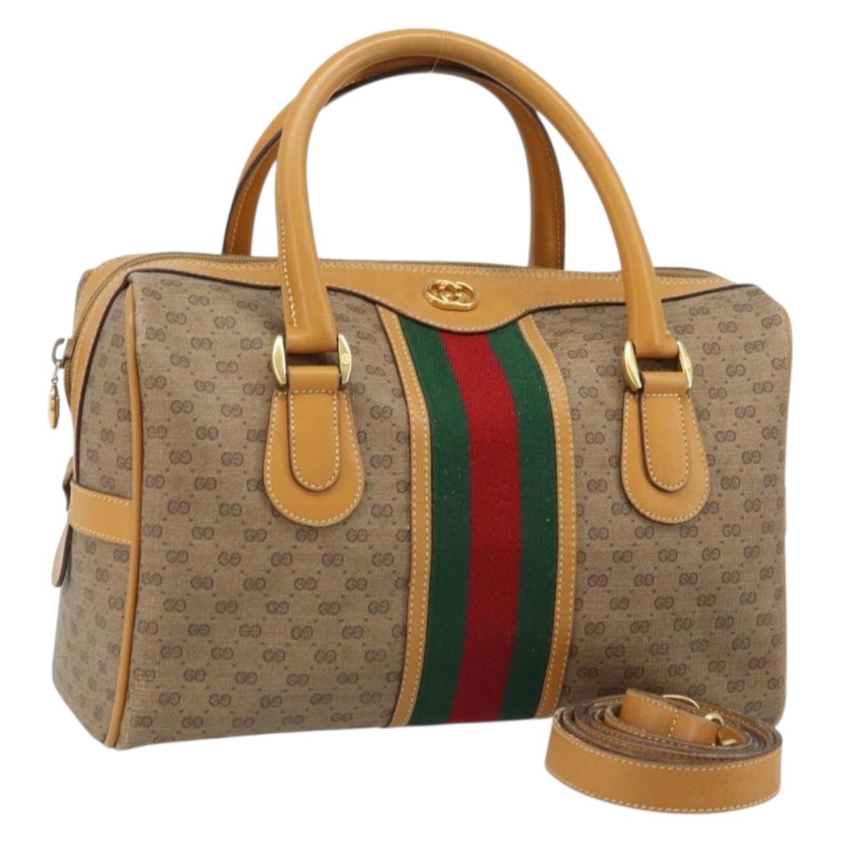 GUCCI Micro GG Supreme Web Sherry Line Bag PVC 2way 002 115 0165 Auth fm5175