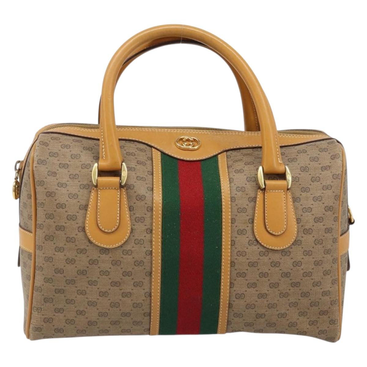 GUCCI Micro GG Supreme Web Sherry Line Bag PVC 2way 002 115 0165 Auth fm5175