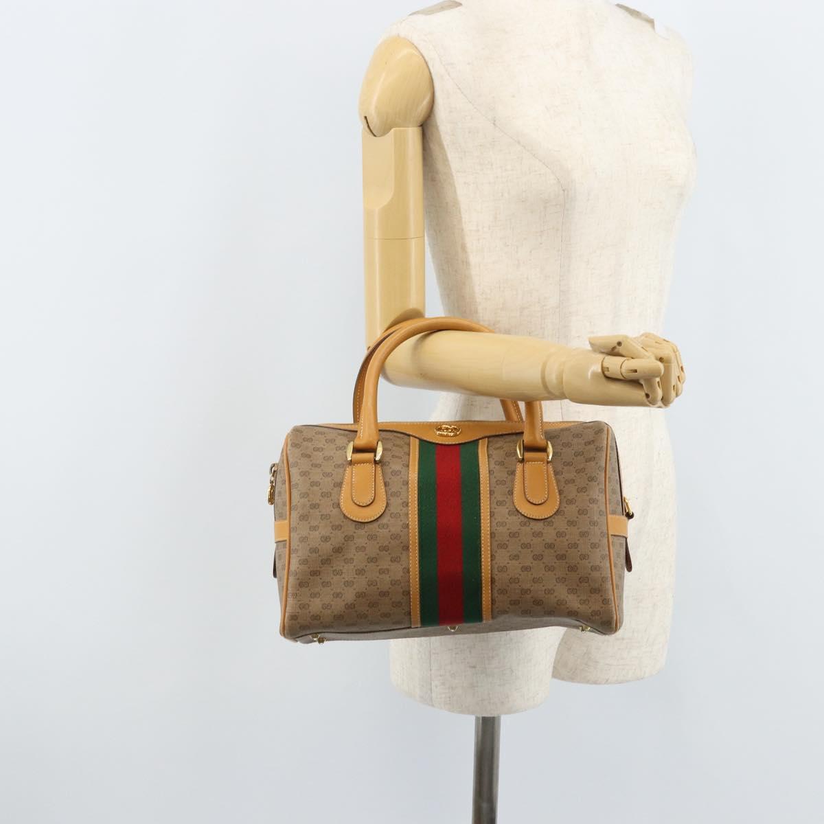 GUCCI Micro GG Supreme Web Sherry Line Bag PVC 2way 002 115 0165 Auth fm5175
