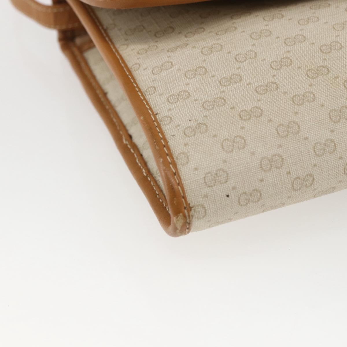 GUCCI Micro GG Supreme Bag PVC Light Beige Gold 004 106 0146 Auth fm5178