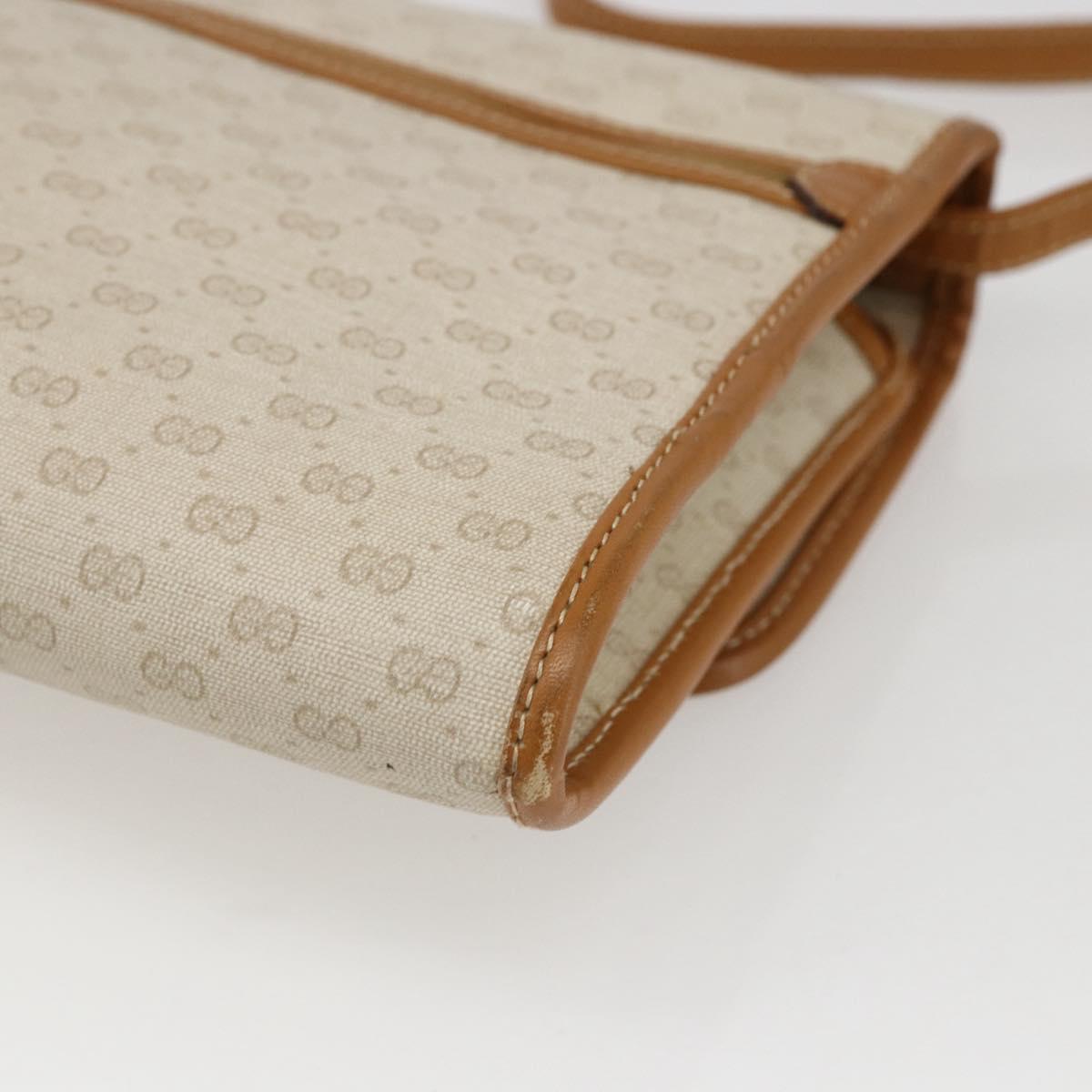 GUCCI Micro GG Supreme Bag PVC Light Beige Gold 004 106 0146 Auth fm5178