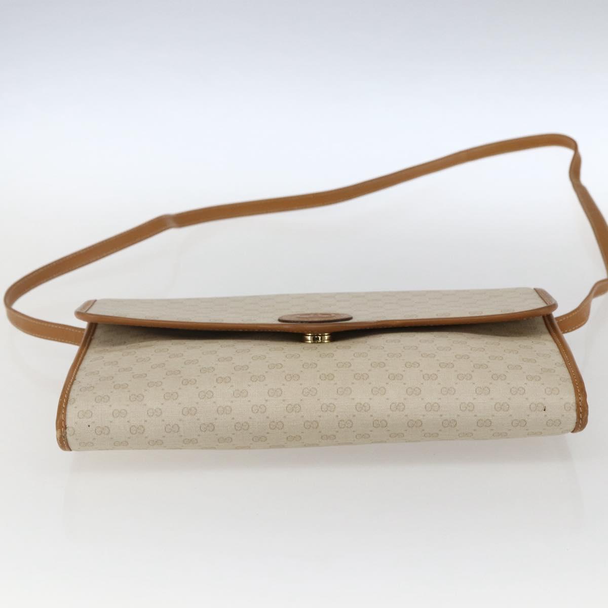 GUCCI Micro GG Supreme Bag PVC Light Beige Gold 004 106 0146 Auth fm5178
