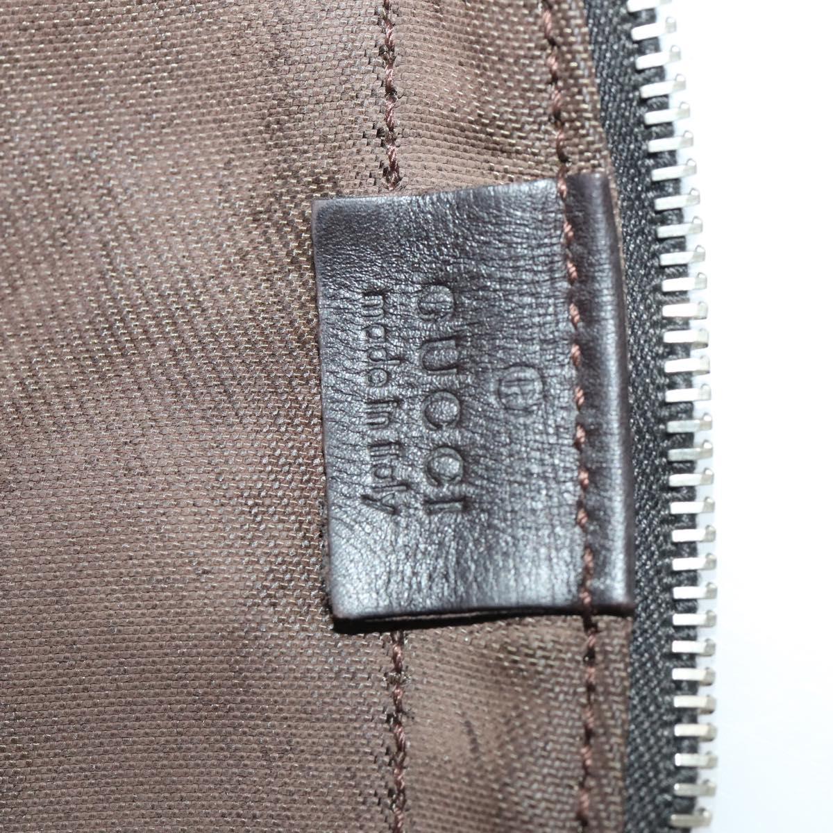 GUCCI Sherry Line Boston Bag Nylon Brown Silver 012 8657 Auth fm5186