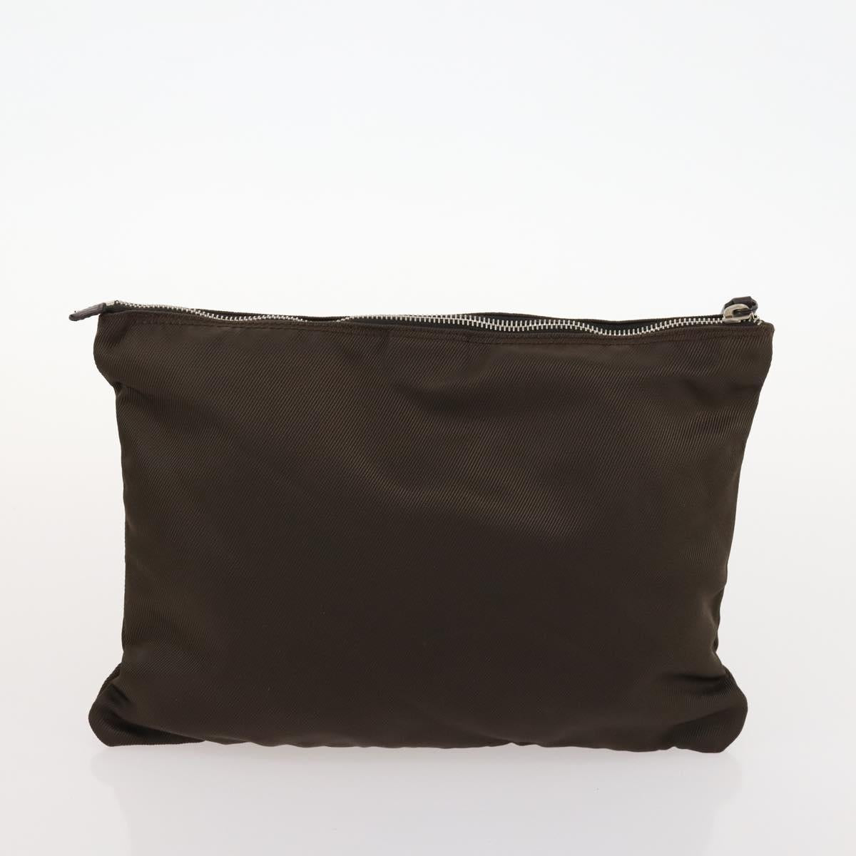 GUCCI Sherry Line Boston Bag Nylon Brown Silver 012 8657 Auth fm5186
