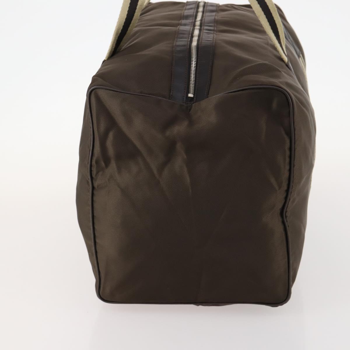 GUCCI Sherry Line Boston Bag Nylon Brown Silver 012 8657 Auth fm5186