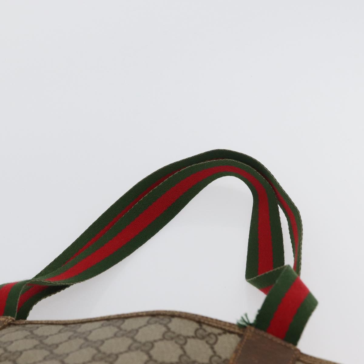 GUCCI GG Supreme Web Sherry Line Tote Bag PVC Beige Gold 39 02 003 Auth fm5189