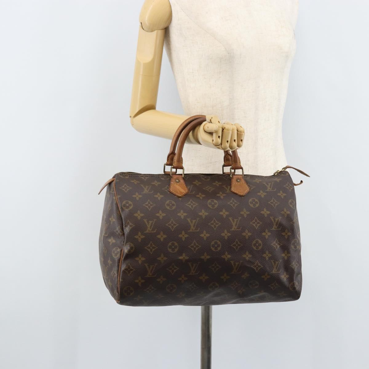 LOUIS VUITTON Monogram Speedy 35 Hand Bag M41524 LV Auth fm5200