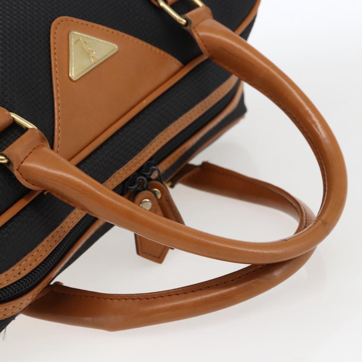 SAINT LAURENT Hand Bag PVC Black Gold Auth fm5207