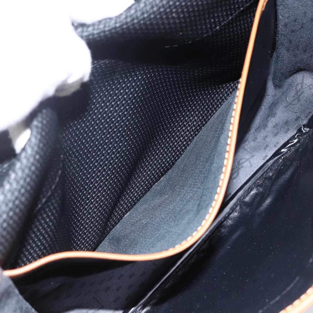 SAINT LAURENT Shoulder Bag PVC Black Gold Auth fm5208