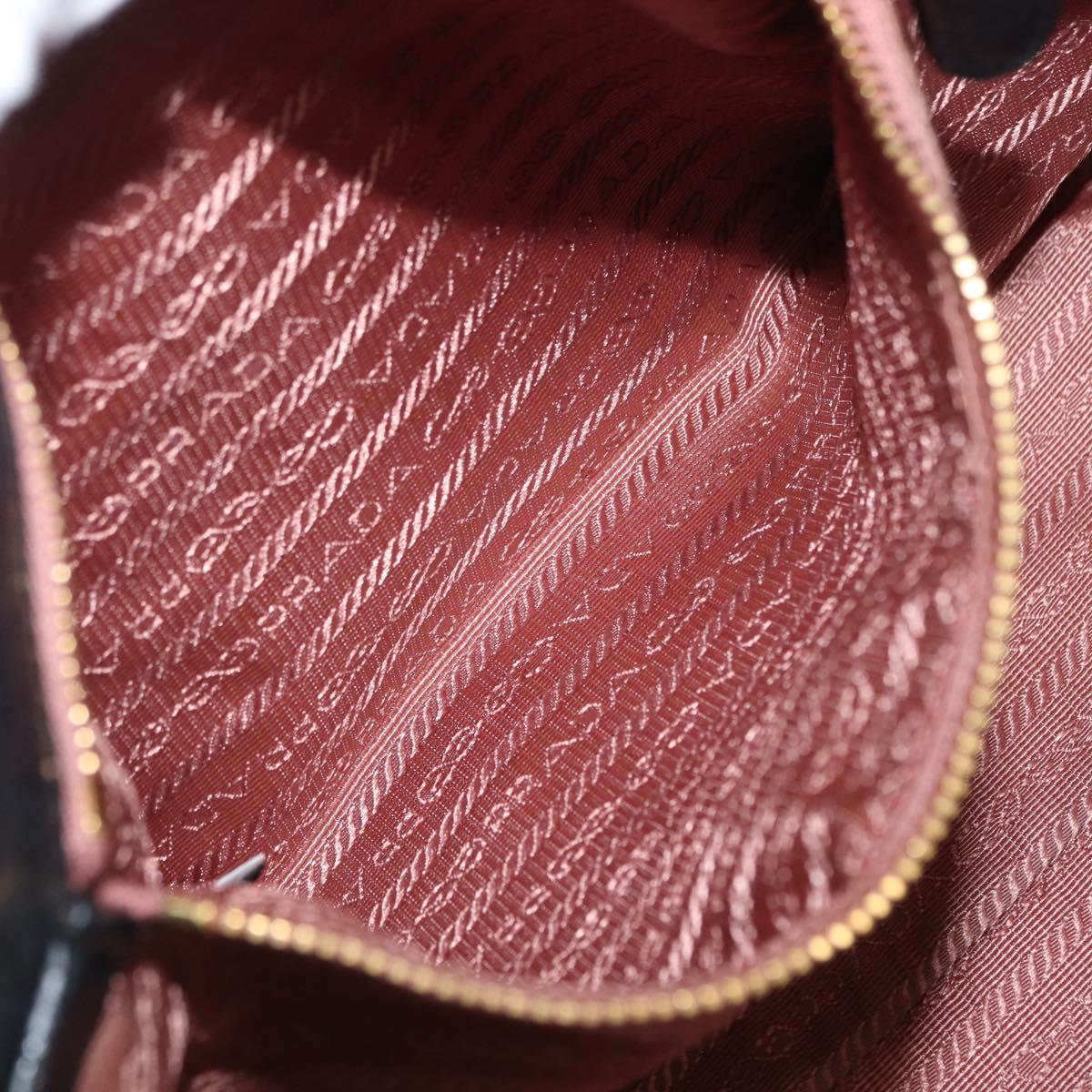 PRADA Hand Bag Nylon Black Gold Auth fm5210