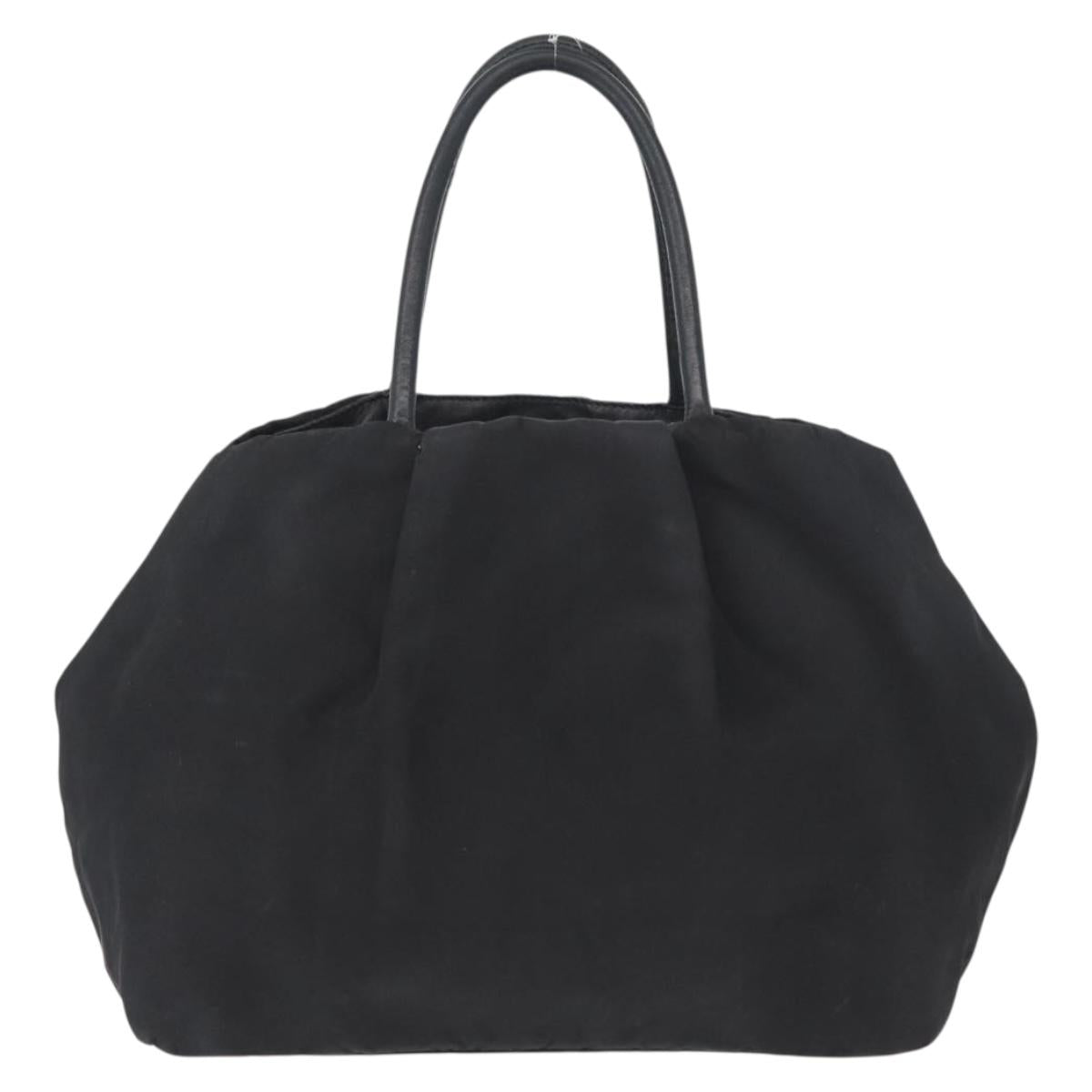 PRADA Hand Bag Nylon Black Gold Auth fm5210