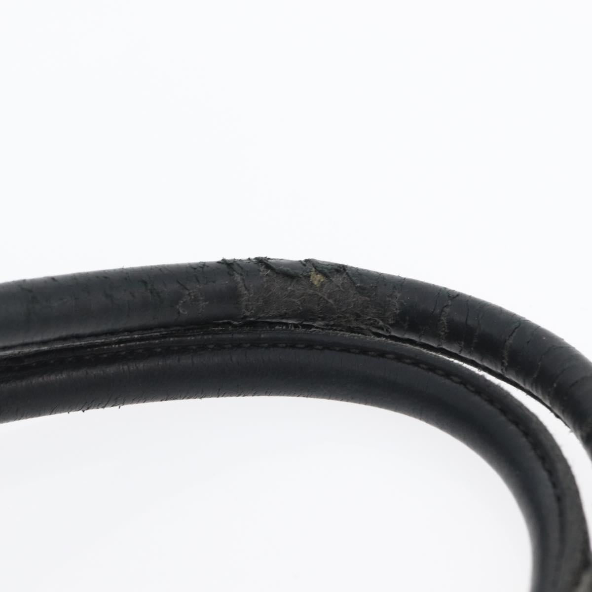 PRADA Hand Bag Nylon Black Gold Auth fm5210