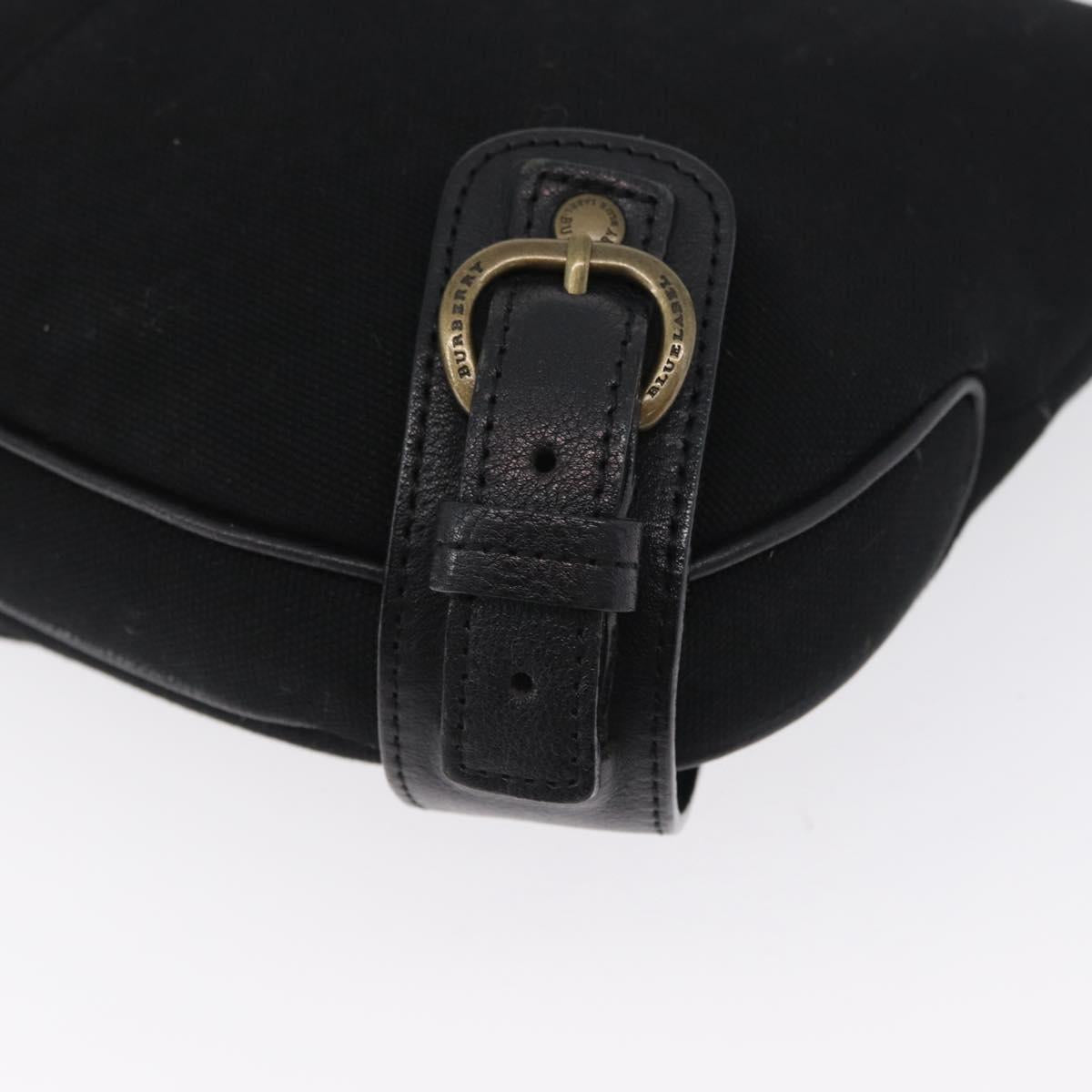 BURBERRY Shoulder Bag Canvas Leather Black Auth fm5219