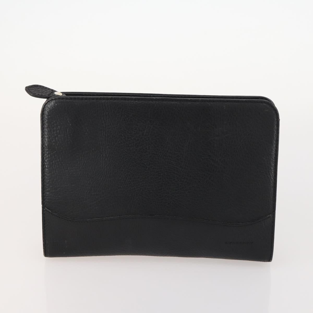 Burberrys Blue Label Bag Leather 5 Set Black Brown Auth fm5229