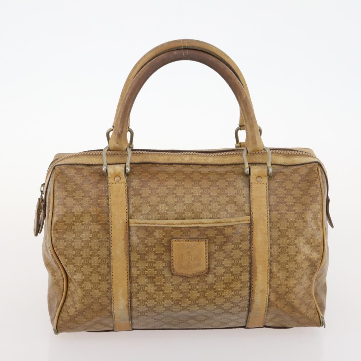 CELINE Macadam Canvas C Macadam Canvas Bag PVC 2 Set Brown Black Auth fm5231