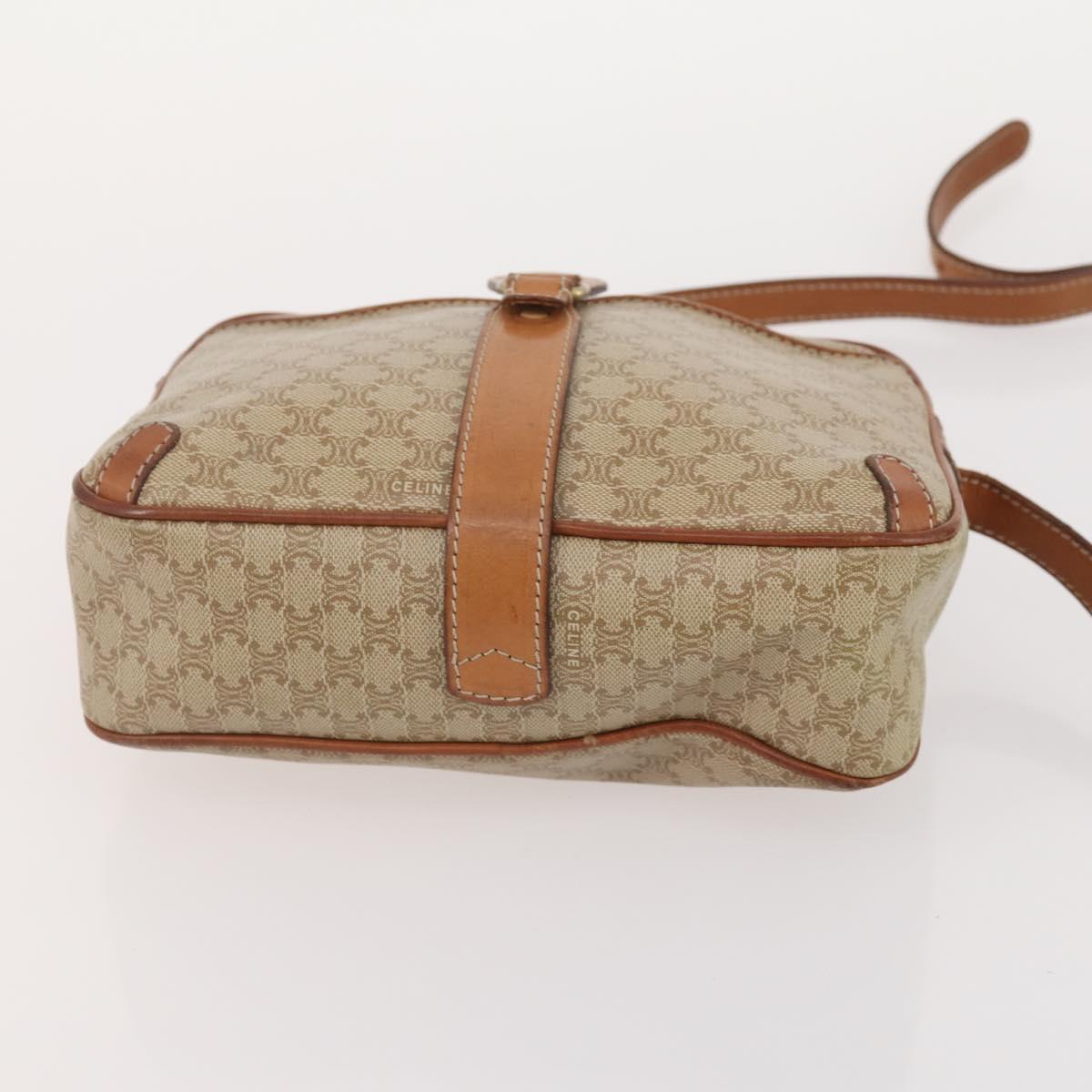 CELINE Macadam Canvas Clutch Bag PVC Leather 3 Set Brown Beige Auth fm5236