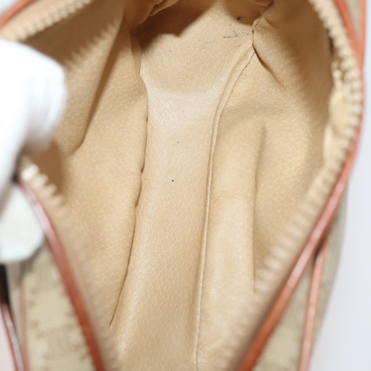 CELINE Macadam Canvas Clutch Bag PVC Leather 3 Set Brown Beige Auth fm5236