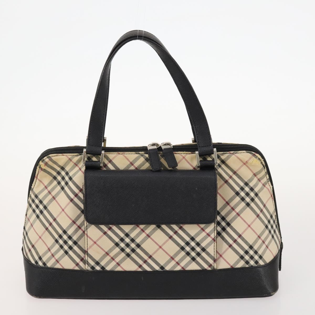 BURBERRY Nova Check Blue Label Bag Canvas Suede 4 Set Brown Beige Auth fm5239
