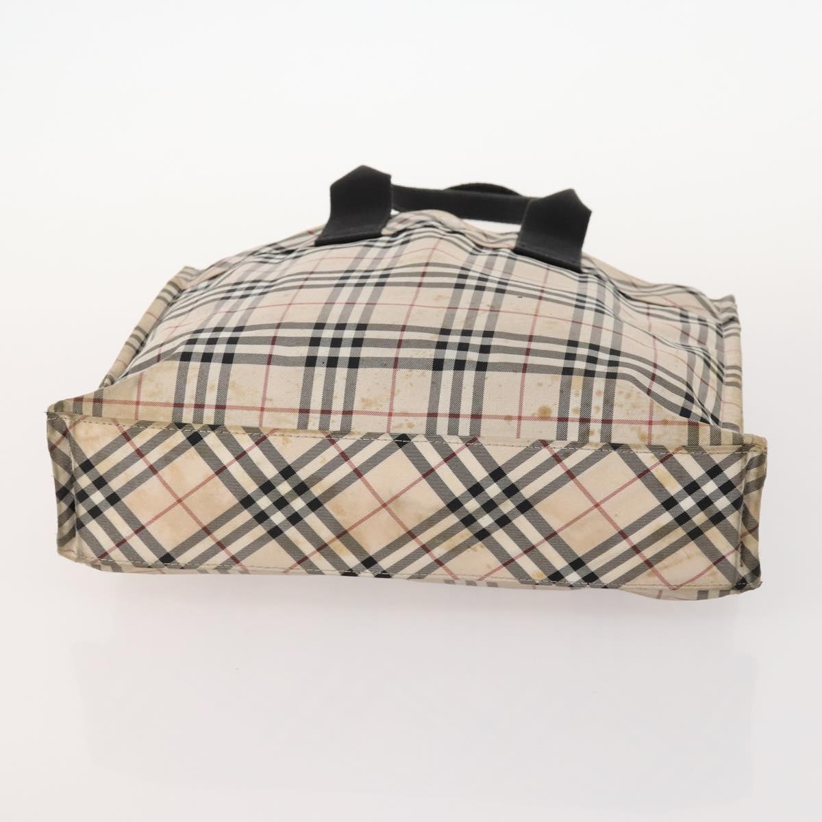 BURBERRY Nova Check Blue Label Bag Canvas nylon 5 Set Black Blue Auth fm5240