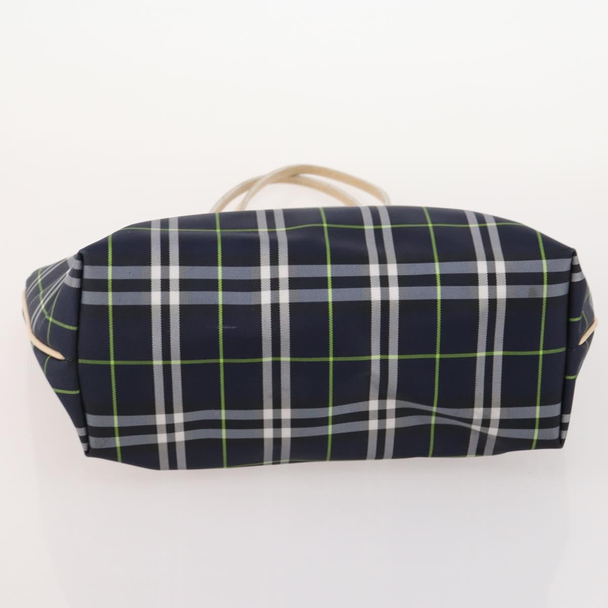 BURBERRY Nova Check Blue Label Bag Canvas nylon 5 Set Black Blue Auth fm5240